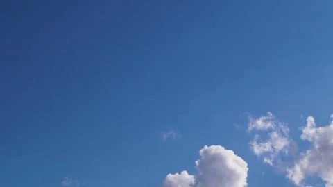 Time lapse clouds sky blue calm cumulus flowing bright cloudscape day to night Stock Footage 279394309