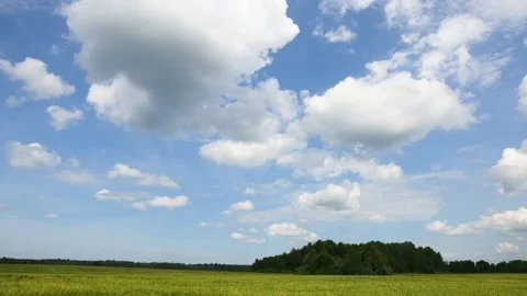 Time lapse clouds on sky, field nature background Video stock 157850339