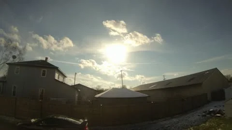 Time Lapse of Clouds in Small Town Video stock 12906154