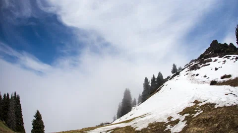 Time lapse clouds in the snow mountain Video stock 63552423