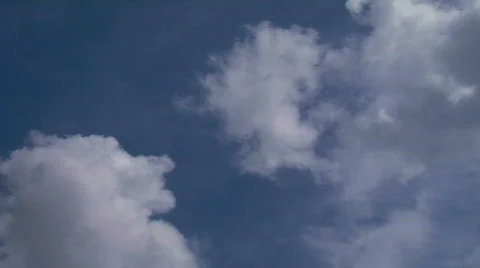 Time Lapse Clouds in a Spring Sky Stock Footage