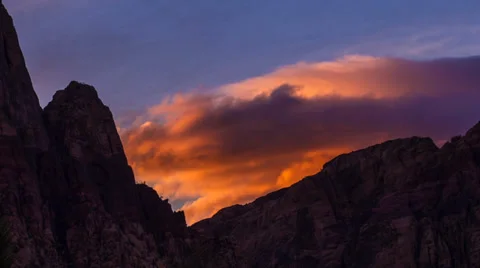 Time lapse clouds sunset desert mountains landscape 3 Stock Footage 35105606