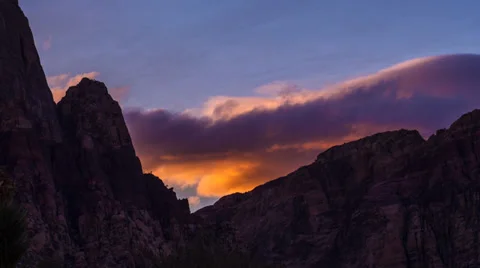 Time lapse clouds sunset desert mountains landscape 2 Stock Footage 35106833