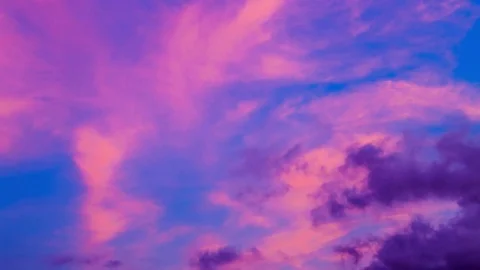 Time-lapse of clouds at sunset Stock Footage 76392830