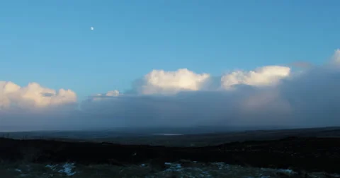 Time-lapse of clouds at Sunset near Derry, Northern Ireland Stock Footage 58511026