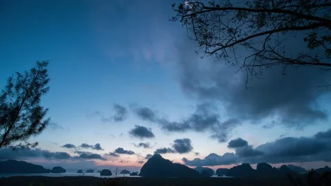 Time lapse of clouds taken by the wind on a mountain at the edge Stock Footage 205272995