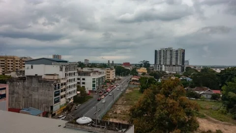 Time-lapse of clouds, traffics, vehicles at Kota Bharu, Kelantan Stock Footage 229447392