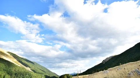 Time Lapse clouds travel over mountains, Abruzzo, Italy Stock Footage 85668099