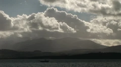 Time lapse of clouds on Welsh mountains united kingdom 스톡 동영상 12490540