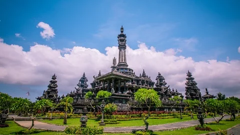 Time Lapse - Cloudscape at Bali Sanur Museum - 4K Stock Footage 100735881