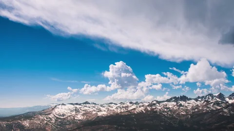 Time Lapse - Cloudscape Moving Over Snowy Mountains Video stock 48914632