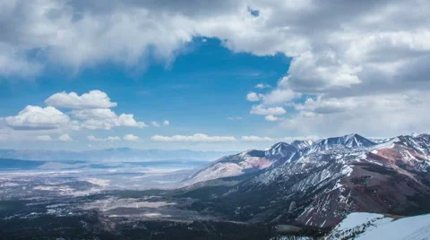 Time Lapse - Cloudscape Moving Over Snowy Mountains Video stock 49548060