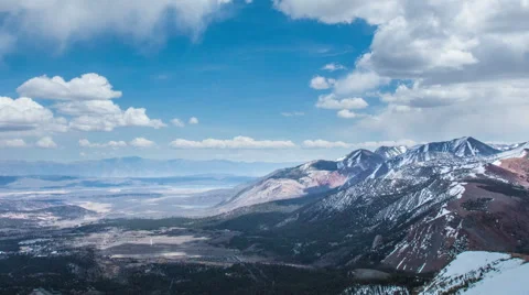 Time Lapse - Cloudscape Moving Over Snowy Mountains Stock Footage 52491945