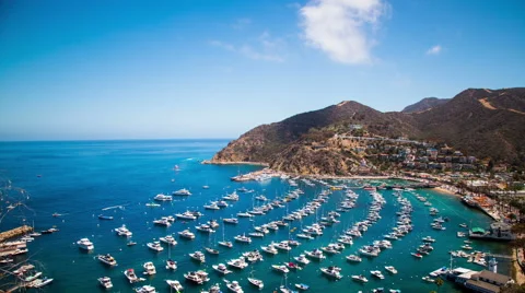 Time Lapse - Cloudscape Moving Over Catalina Island, California, USA Video stock 53090965