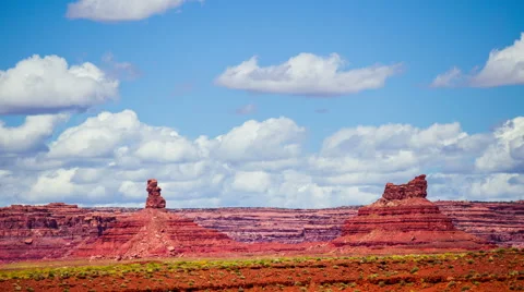 Time Lapse - Cloudscape Moving Over Monument Valley Stock Footage 54754244