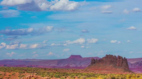 Time Lapse - Cloudscape Moving Over Monument Valley Stock Footage 55105089