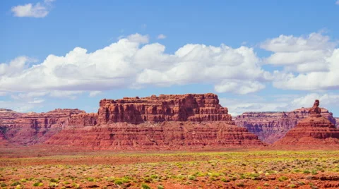 Time Lapse - Cloudscape Moving Over Buttea at Monument Valley Stock Footage 55105313