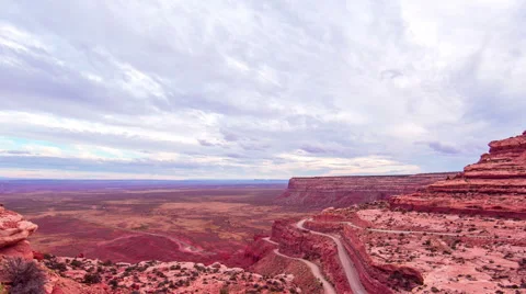 Time Lapse - Cloudscape Moving Over Valley of the Gods, Utah 動画素材 61738077