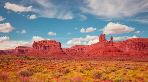 Time Lapse - Cloudscape Moving Over Monument Valley Stock Footage 61738871