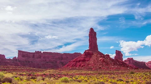 Time Lapse - Cloudscape Moving Over Monument Valley, Utah, USA Stock Footage 61739324