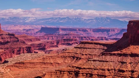 Time Lapse - Cloudscape Moving Over Canyon of Canyonlands National Park- Utah- Stock Footage 87559901