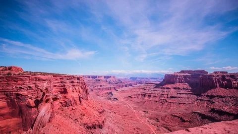 Time Lapse - Cloudscape Moving Over Canyon of Canyonlands National Park- Utah- Stock Footage 87617599