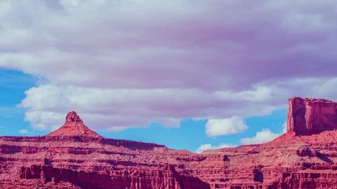Time Lapse - Cloudscape Moving Over Canyonlands National Park- Utah- USA Stock Footage 89000721