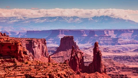 Time Lapse - Cloudscape Moving Over Canyonlands National Park - Utah- USA Stock Footage 89001952