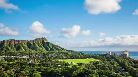 Time Lapse - Cloudscape over Diamond Head in Oahu Hawaii Video stock 58630561