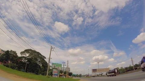 Time Lapse Cloudscape Over Highway Road In Thailand Video stock 93271959