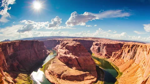 Time Lapse - Cloudscape over Horseshoe Bend in Page of Arizona Stock Footage