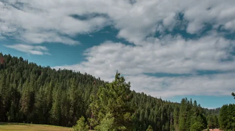Time Lapse - Cloudscape over Meadow in the Sequoia National Park Video stock 53089970