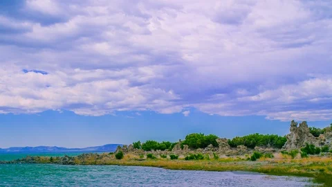 Time Lapse - Cloudscape over Mono Lake -California - 4K Stock Footage 90437771