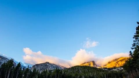 Time Lapse - Cloudscape over Mountain Peaks of  Rocky Mountain Natioanal Park in Stock Footage 118890412