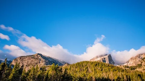 Time Lapse - Cloudscape over Mountain Peaks of  Rocky Mountain Natioanal Park in Stock Footage 118890761