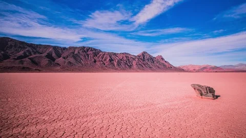 Time Lapse - Cloudscape over Rack Track in Death Valley National Park - 4K Stock Footage 84539729