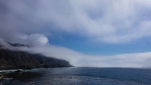 Time lapse - Cloudscape of Pacific Coast Shore, Califorina Stock Footage 164616794