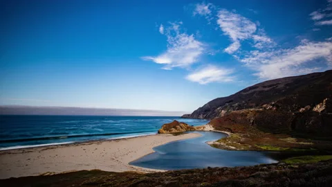 Time lapse - Cloudscape of Pacific Coast Shore in Big Sur, California Stock Footage 164617290