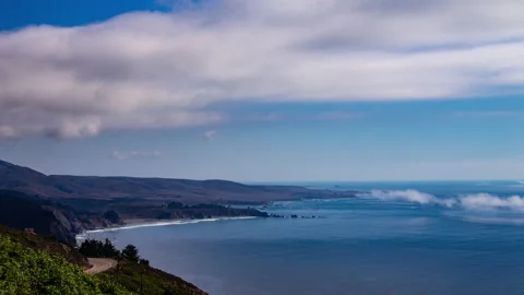 Time lapse - Cloudscape of Pacific Coast Shore, Califorina Stock Footage 164617533