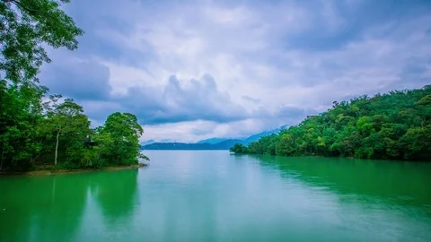 Time Lapse - Cloudscape of Sun Moon Lake, Taiwan - 4K Stock Footage 82563101
