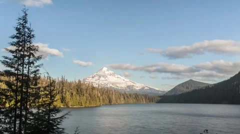Time Lapse of CloudsPassing Over a Mountain Lake Stock Footage 55809887