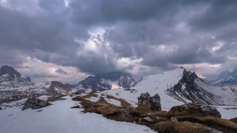Time lapse cloudy afternoon at Mondeval Stock Footage 83462929