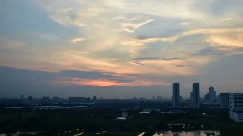 Time lapse cloudy blue sky sunset at twilight evening until night Video stock 82076664