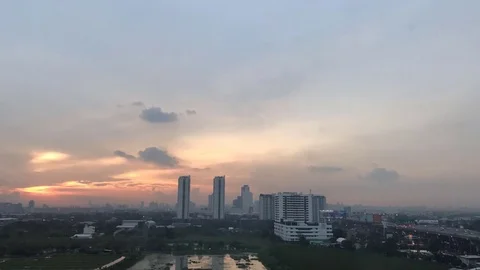 Time lapse cloudy blue sky sunset at twilight evening until night Stock Footage 82080912