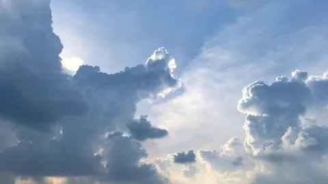 Time lapse cloudy blue sky on rainy season Stock Footage 82084509