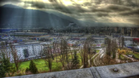 TIME-LAPSE CLOUDY CITY Stock Footage 29985819