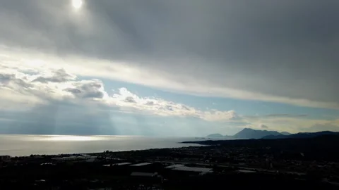 Time lapse cloudy day above a seashore Stock Footage 198393761