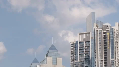 Time Lapse A Cloudy Day in the City Downtown with Luts on Stock Footage 159194730