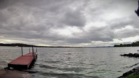 Time lapse of a cloudy day at the cottage in the Kawarthas, Ontario, Canada. Stock Footage 12262662