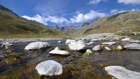 Time lapse of a Cloudy day in the mountain's lake Stock Footage 210413073